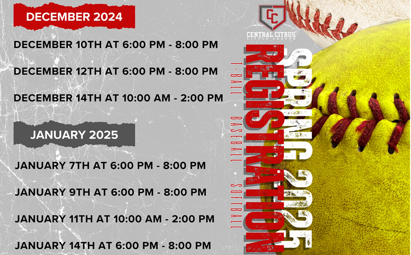 2025 FALL REGISTRATION DATES